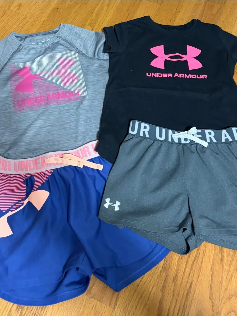 Under Armour Girls 4-Piece Active Outfit - Black, Gray, Blue & Pink